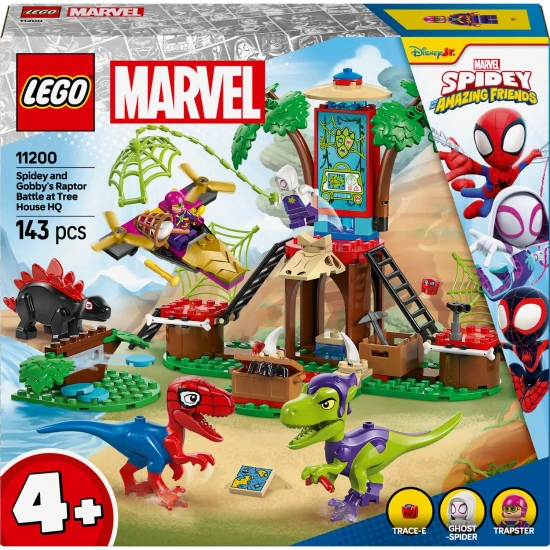 LEGO® Marvel 11200 – Spidey, Gobby a raptoria bitka na strome so superhrdinami a dinosaurami.