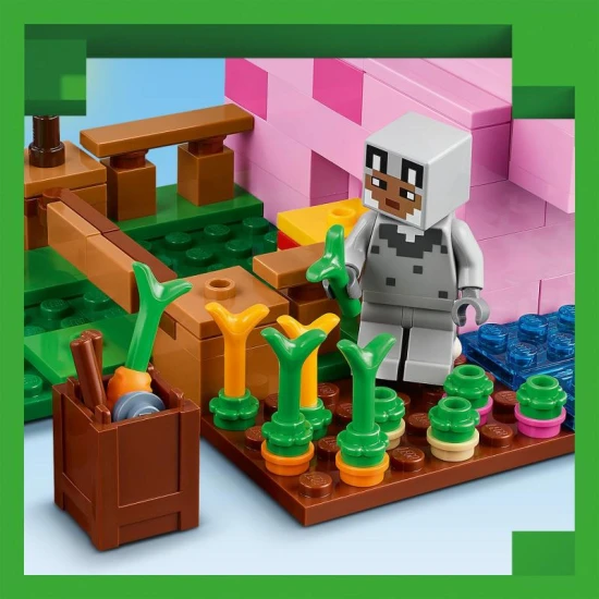 LEGO Minecraft Domček prasiatka 21268 – stavebnica pre deti so zvieratkami, piglinom a farmou
