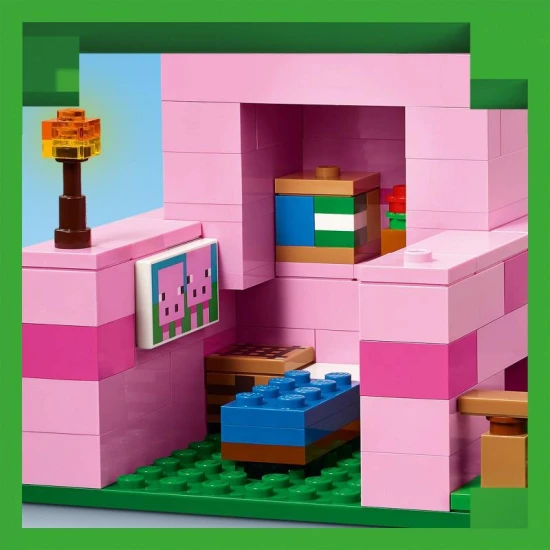 LEGO Minecraft Domček prasiatka 21268 – stavebnica pre deti so zvieratkami, piglinom a farmou