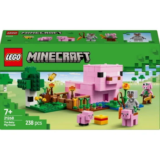 LEGO Minecraft Domček prasiatka 21268 – stavebnica pre deti so zvieratkami, piglinom a farmou