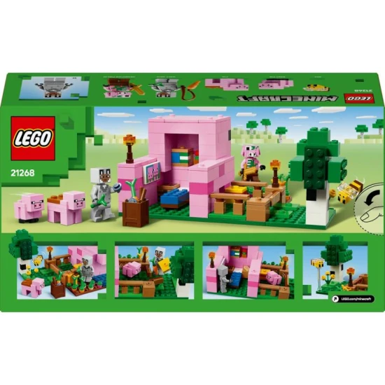 LEGO Minecraft Domček prasiatka 21268 – stavebnica pre deti so zvieratkami, piglinom a farmou
