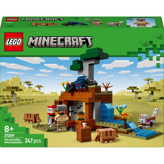 LEGO Minecraft 21269 – Výprava do bane a pásovec s dolom, dynamitom a zvieratkami