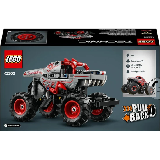 LEGO® Technic 42200 Monster Jam™ ThunderROARus™ – Monster truck s naťahovacím motorom, realistickými detailmi a agresívnym dizajnom.