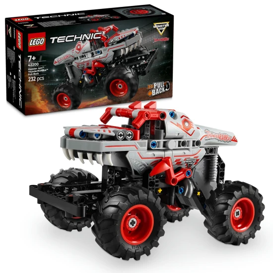 LEGO® Technic 42200 Monster Jam™ ThunderROARus™ – Monster truck s naťahovacím motorom, realistickými detailmi a agresívnym dizajnom.