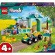 Dve minibábiky LEGO Friends, Autumn a veterinárka Gabriela, sa starajú o zvieratká na veterinárnej klinike. Sú obklopené figúrkami kozliatka, mačky a psa a používajú stôl, váhy, počítač a lampu na vyšetrenie. 