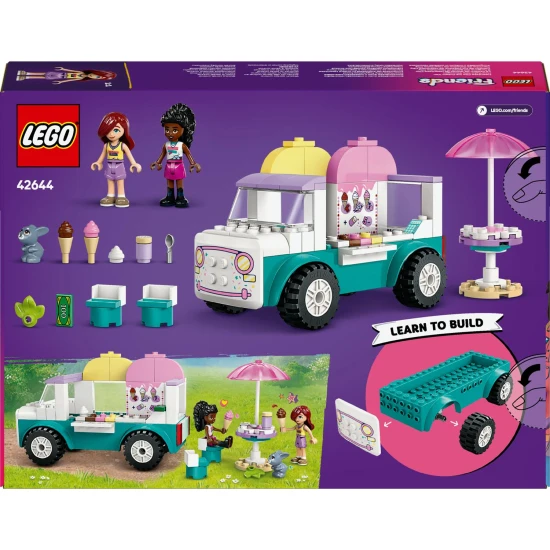 LEGO® Friends 42644 Zmrzlinárske auto – Hračky pre deti s minibábikami, zajačikom a zmrzlinovými doplnkami.