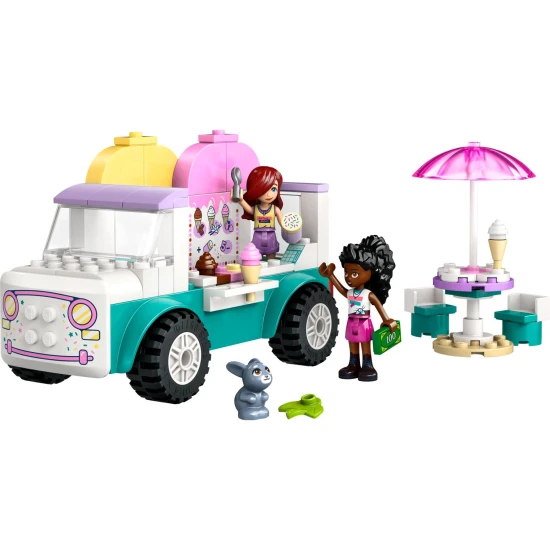 LEGO® Friends 42644 Zmrzlinárske auto – Hračky pre deti s minibábikami, zajačikom a zmrzlinovými doplnkami.