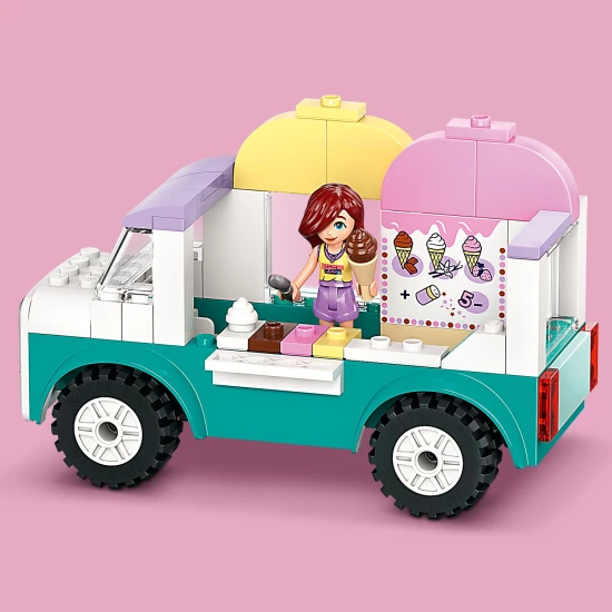 LEGO® Friends 42644 Zmrzlinárske auto – Hračky pre deti s minibábikami, zajačikom a zmrzlinovými doplnkami.