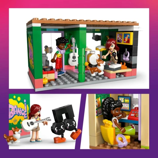 LEGO Friends 42653 – Obchod s hudobninami a byt s minifigurkami a corgim
