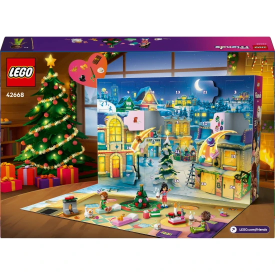 LEGO Friends Adventný kalendár 2025 42668 – 5 postavičiek, 5 zvieratiek a 24 prekvapení so sviatočnými aktivitami