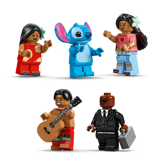 LEGO Disney Lilo a Stitch – Domček na pláži plný detailov a doplnkov