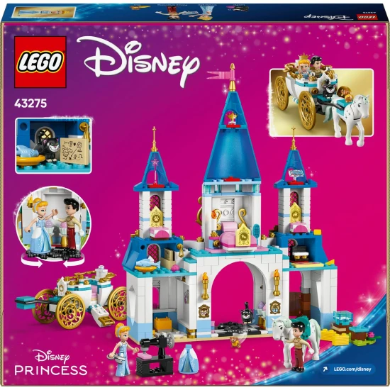 LEGO® Disney Popoluškin zámok a kočiar – kúzelná stavebnica s postavičkami a zvieratkami pre kreatívne hranie detí.