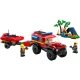 LEGO CITY Hasičské auto 4x4 s prívesom a záchranným člnom pripravené na akciu v prírode