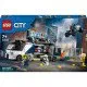 LEGO CITY Mobilné kriminalistické laboratórium s nákladiakom, ktorý po otvorení odhaľuje dvojposchodové kriminalistické pracovisko s mapou, mikroskopom, kávovarom a väzením, doplnené minifigúrkami policajtov, vedca a zločincov.