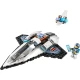 LEGO CITY Medzihviezdna vesmírna loď s vyklápacími hlavnými tryskami, hračkárskym akumulátorom na rýchly štart, a dronom, ktorý sa mení na tryskový batoh pre minifigúrku vesmírnej posádky.