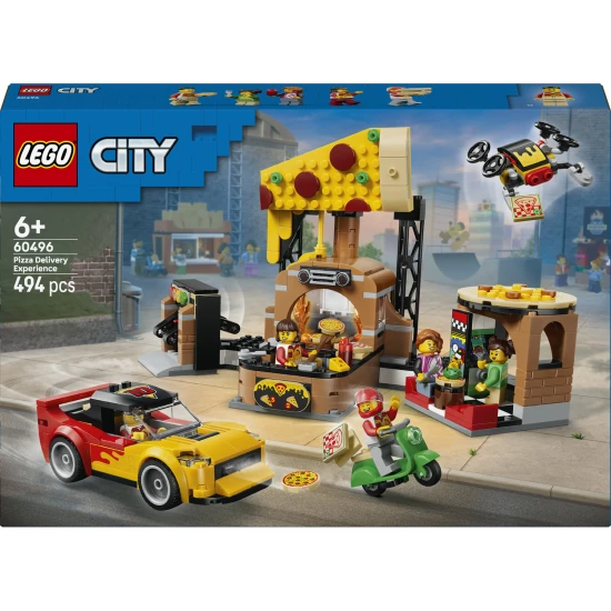 LEGO City 60496 Donáška pizze s vozidlami