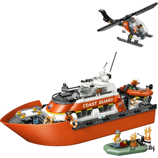 LEGO City 60504 Záchranný čln pobrežnej hliadky a vrtuľník