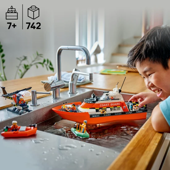 LEGO City 60504 Záchranný čln pobrežnej hliadky a vrtuľník