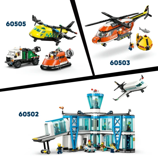 LEGO City 60504 Záchranný čln pobrežnej hliadky a vrtuľník