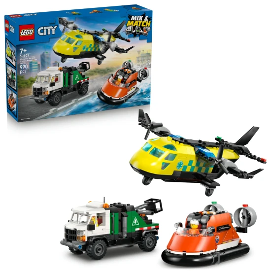 LEGO CITY 60505 Remix Lietadlo, servisné vozidlo a vznášadlo