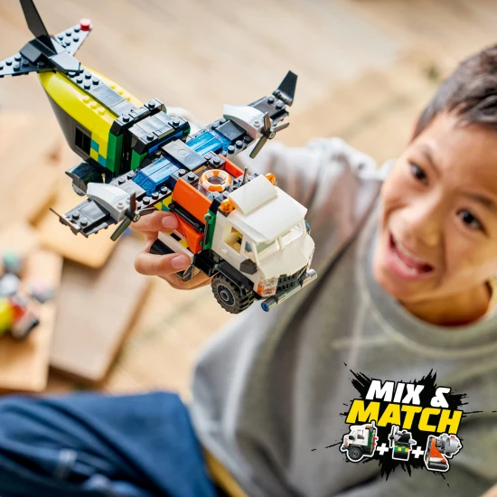 LEGO CITY 60505 Remix Lietadlo, servisné vozidlo a vznášadlo