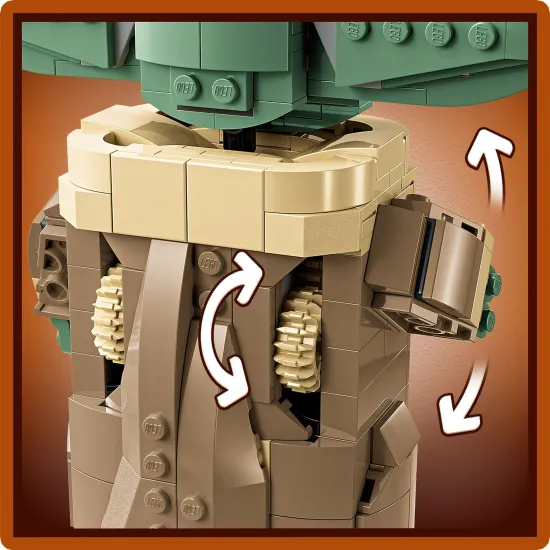 LEGO Grogu™ vo vznášajúcom sa kočíku – detailná stavebnica s pohyblivými časťami pre fanúšikov Star Wars.