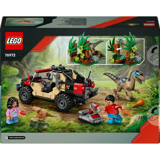 LEGO Jurassic World 76972 Unik pred raptormi v terenno aute s velociraptorom a minifigurkami