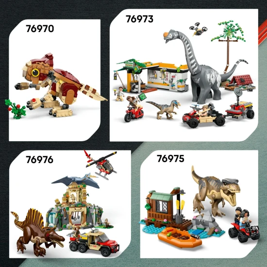 LEGO Jurassic World 76972 Unik pred raptormi v terenno aute s velociraptorom a minifigurkami