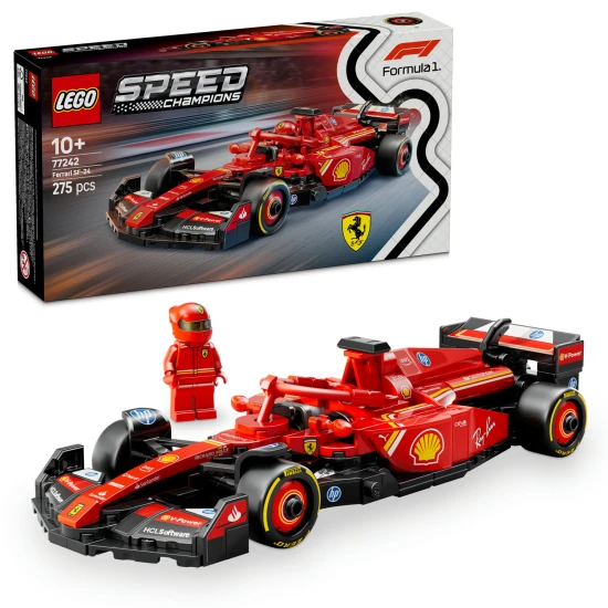 LEGO Speed Champions Pretekárske auto Ferrari SF-24 F1 LEGO Speed Champions Ferrari SF-24 F1 – detailná replika ikonického pretekárskeho auta