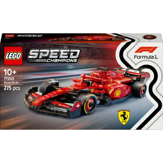 LEGO Speed Champions Pretekárske auto Ferrari SF-24 F1 LEGO Speed Champions Ferrari SF-24 F1 – detailná replika ikonického pretekárskeho auta