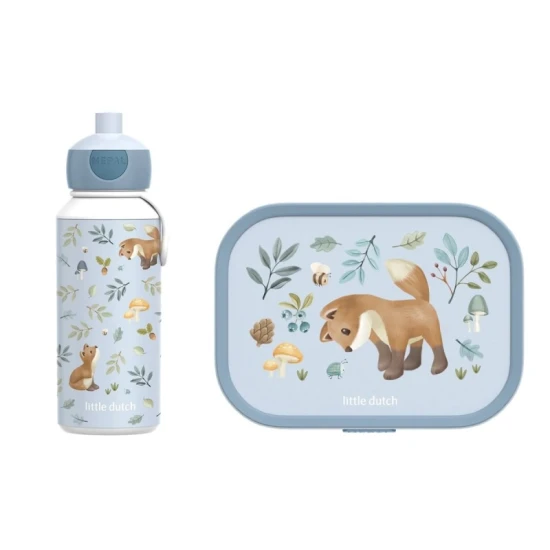 Little Dutch Desiatový set (fľaša 400ml+box) Forest Friends