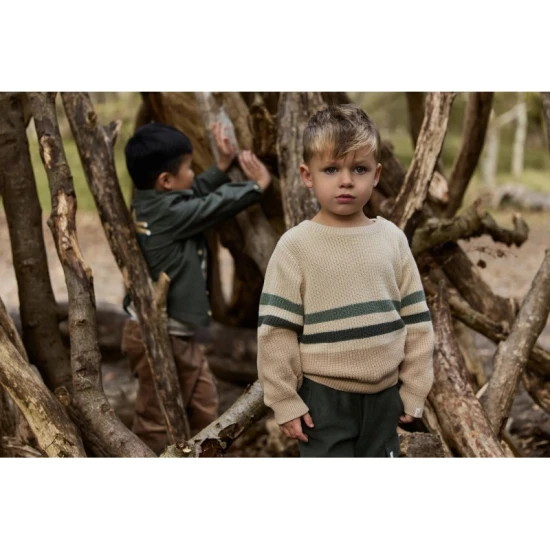 Little Dutch Svetrík pletený Warm Taupe