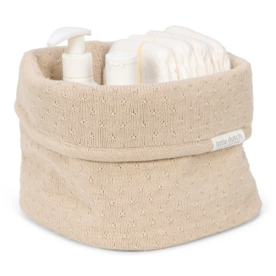 Little Dutch Košík pletený malý Pure Soft Beige