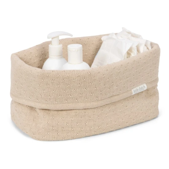 Little Dutch Košík pletený veľký Pure Soft Beige