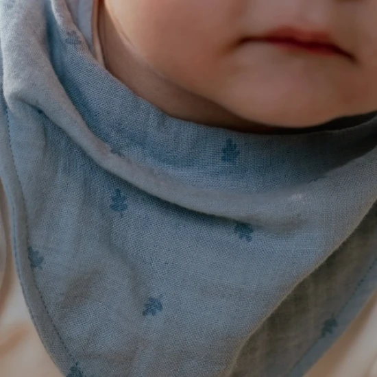 Little Dutch Podbradník bandana 2 ks Pure Denim Blue