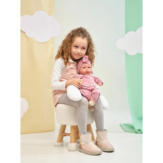 Bábika Llorens: Zvukové bábätko s mäkkým látkovým telom a pohyblivými končatinami