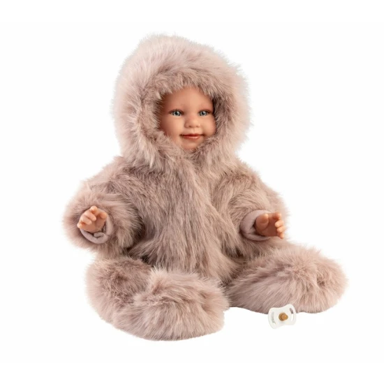 Hovoriace bábätko Llorens 45 cm v huňatom overale – mäkké telo, zvuková bábika