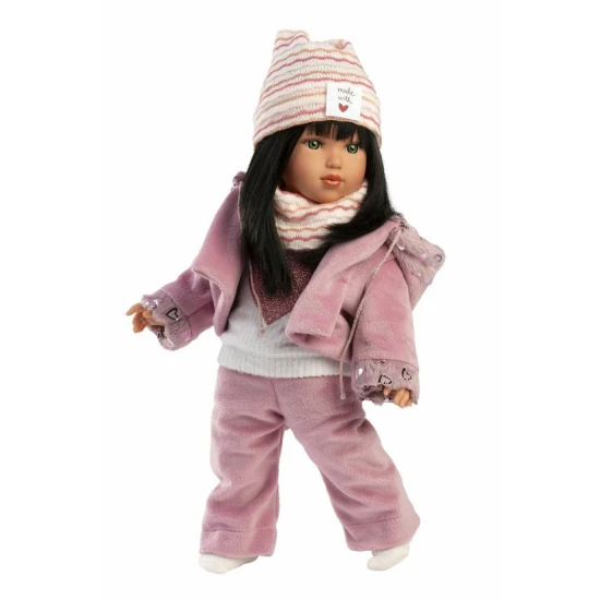 Bábika Llorens Greta 40 cm s mäkkým telom a hustými vláskami, ručná výroba