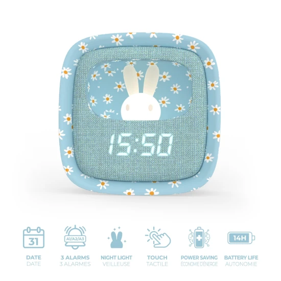 Budík a nočné svetlo MOB Billy Clock Blue Flower Budík a nočné svetlo MOB Billy Clock Blue Flower