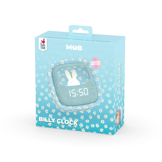 Budík a nočné svetlo MOB Billy Clock Blue Flower Budík a nočné svetlo MOB Billy Clock Blue Flower