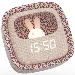 Budík a nočné svetlo Billy Clock Rainbow Leopard