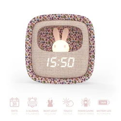 Budík a nočné svetlo Billy Clock Rainbow Leopard