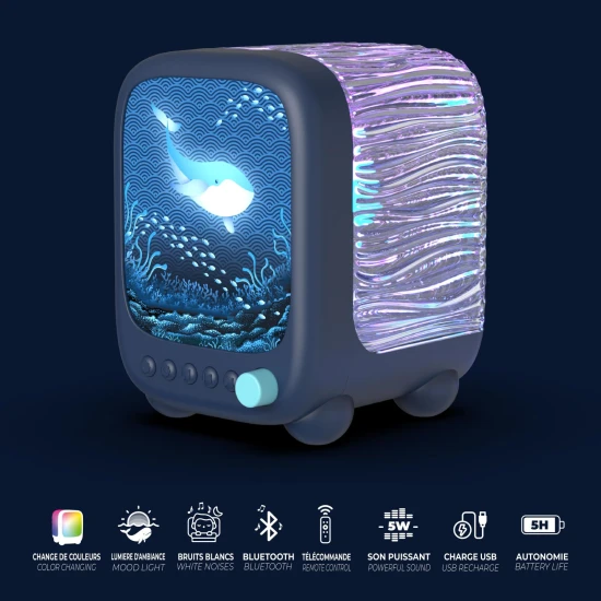 Nočné svetlo a reproduktor MOB Wavy Light Abyss