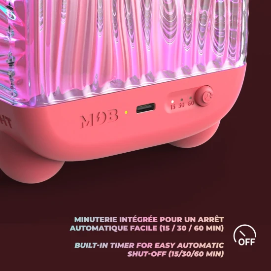 Nočné svetlo a reproduktor MOB Wavy Light Coral