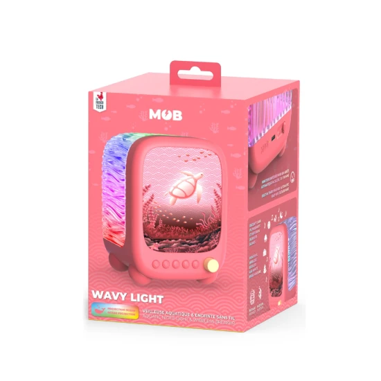 Nočné svetlo a reproduktor MOB Wavy Light Coral