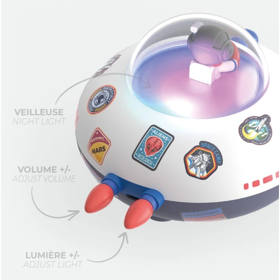 Bluetooth reproduktor Cosmo Bubbly s futuristickým dizajnom a svetelnými efektmi.