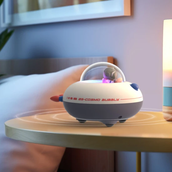 Bluetooth reproduktor Cosmo Bubbly s futuristickým dizajnom a svetelnými efektmi.