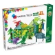Magnetická sada XL Dino World s dinosaurami a stromami.