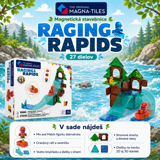 Magnetická stavebnica Raging Rapids 27 dielov