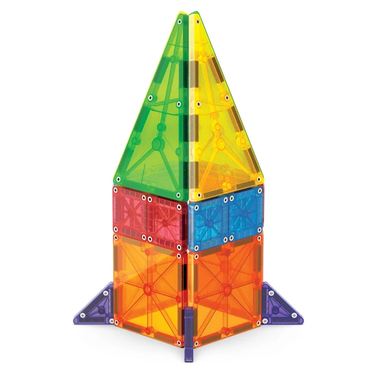 Stavebnica MAGNA-TILES kombinuje veľké a malé dieliky.